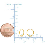 10k Yellow Gold Shiny Endless Round Hoop Earrings