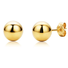 Boucles d'oreilles boule en or jaune 10 carats, bijoux de créateur raffinés pour hommes et femmes
