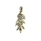 Sterling Silver Rhodium Plated Olive Brunch Pendant