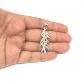 Sterling Silver Rhodium Plated Olive Brunch Pendant