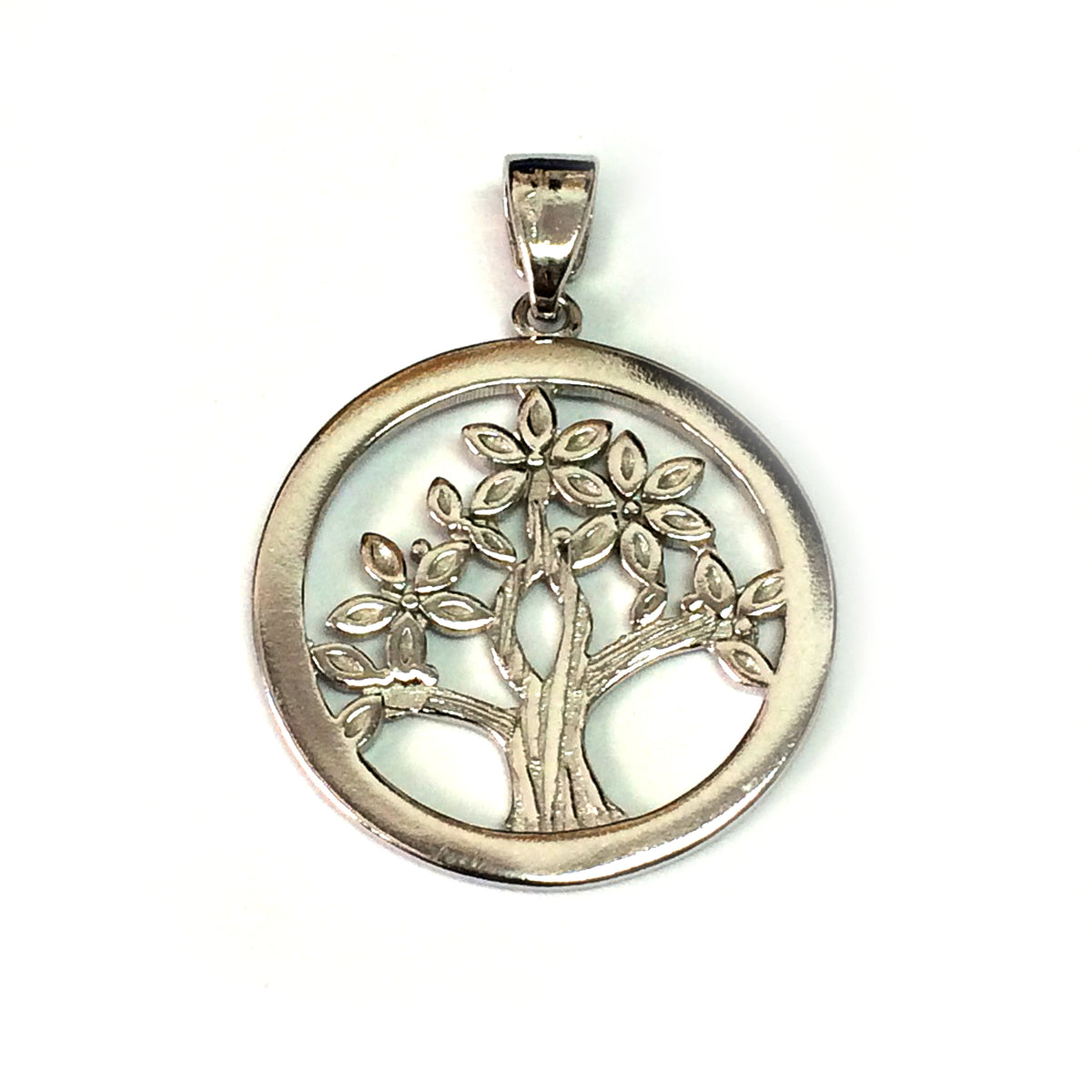 Sterling Silver Rhodium Plated Tree Of Life Pendant