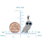 Sterling Silver Evil Eye Owl Pendant Charm