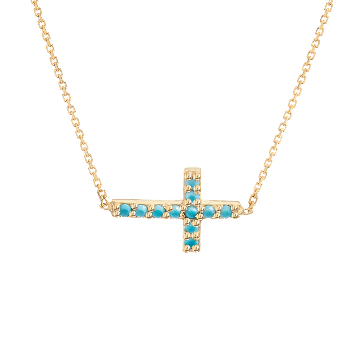 14K Yellow Gold Cross Pendant Necklace, 16" To 18" Adjustable fine designer jewelry for men and women