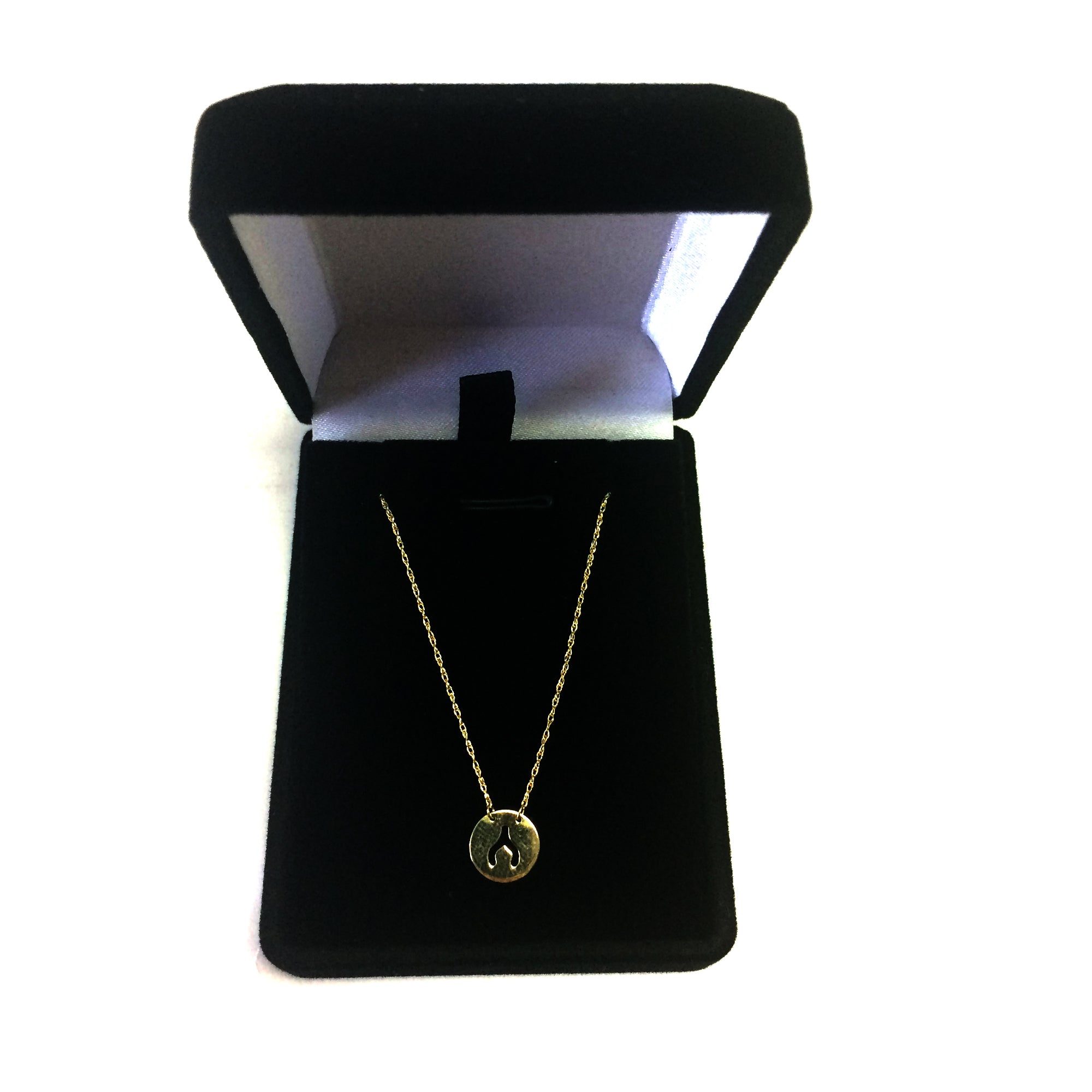 14K gul guld mini Wishbone vedhæng halskæde, 16" til 18" Justerbare fine designer smykker til mænd og kvinder