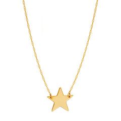 14K gul guld mini stjerne vedhæng halskæde, 16" til 18" Justerbare fine designer smykker til mænd og kvinder