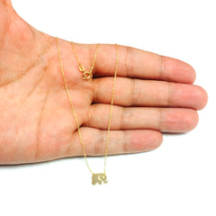 14K gult gull mini babyelefantanheng halskjede, 16" til 18" Justerbare fine designersmykker for menn og kvinner