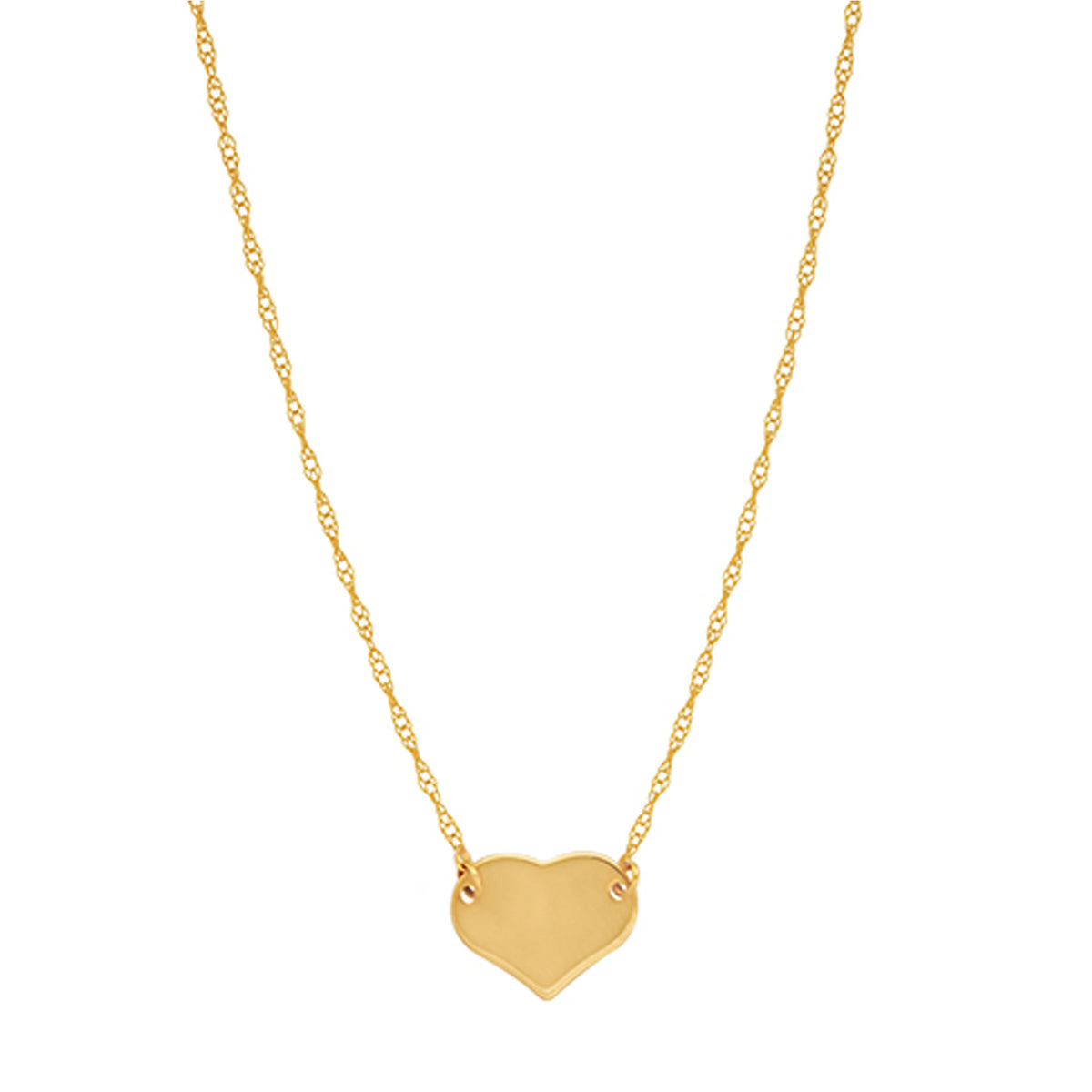 14K gul guld mini hjertevedhæng halskæde, 16" til 18" Justerbare fine designer smykker til mænd og kvinder