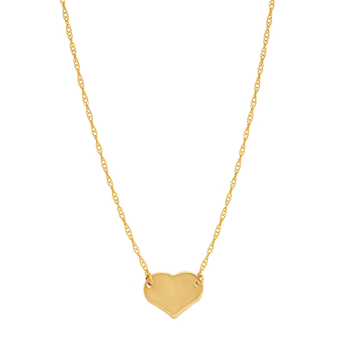 Collar con colgante de mini corazón de oro amarillo de 14 quilates, joyería fina de diseño ajustable de 40,6 a 45,7 cm para hombres y mujeres