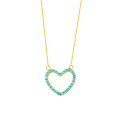14K Yellow Gold Heart Pendant Necklace, 16" To 18" Adjustable