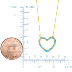 14K Yellow Gold Heart Pendant Necklace, 16" To 18" Adjustable