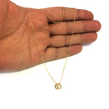 14K Yellow Gold Mini Moon And Star Pendant Necklace, 16 To 18 Inches Adjustable