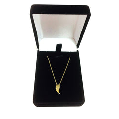 14K Yellow Gold Mini Wing Pendant Necklace, 16" To 18" Adjustable