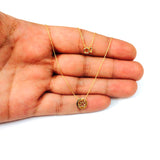 14K Yellow Gold Mini Paw Print Pendant Necklace, 16" To 18" Adjustable