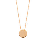 14K Rose Gold Mini Engravable Disk Pendant Necklace, 16" To 18" Adjustable