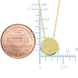 14K Yellow Gold Mini Engravable Disk Pendant Necklace, 16" To 18" Adjustable