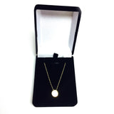 14K Yellow Gold Mini Engravable Disk Pendant Necklace, 16" To 18" Adjustable