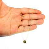 14K Yellow Gold Mini Engravable Disk Pendant Necklace, 16" To 18" Adjustable