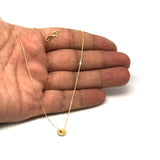 14K Yellow Gold 4 Mini Open Disc Pendants Necklace, 16" To 18" Adjustable