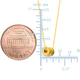 14K Yellow Gold 4 Mini Open Disc Pendants Necklace, 16" To 18" Adjustable