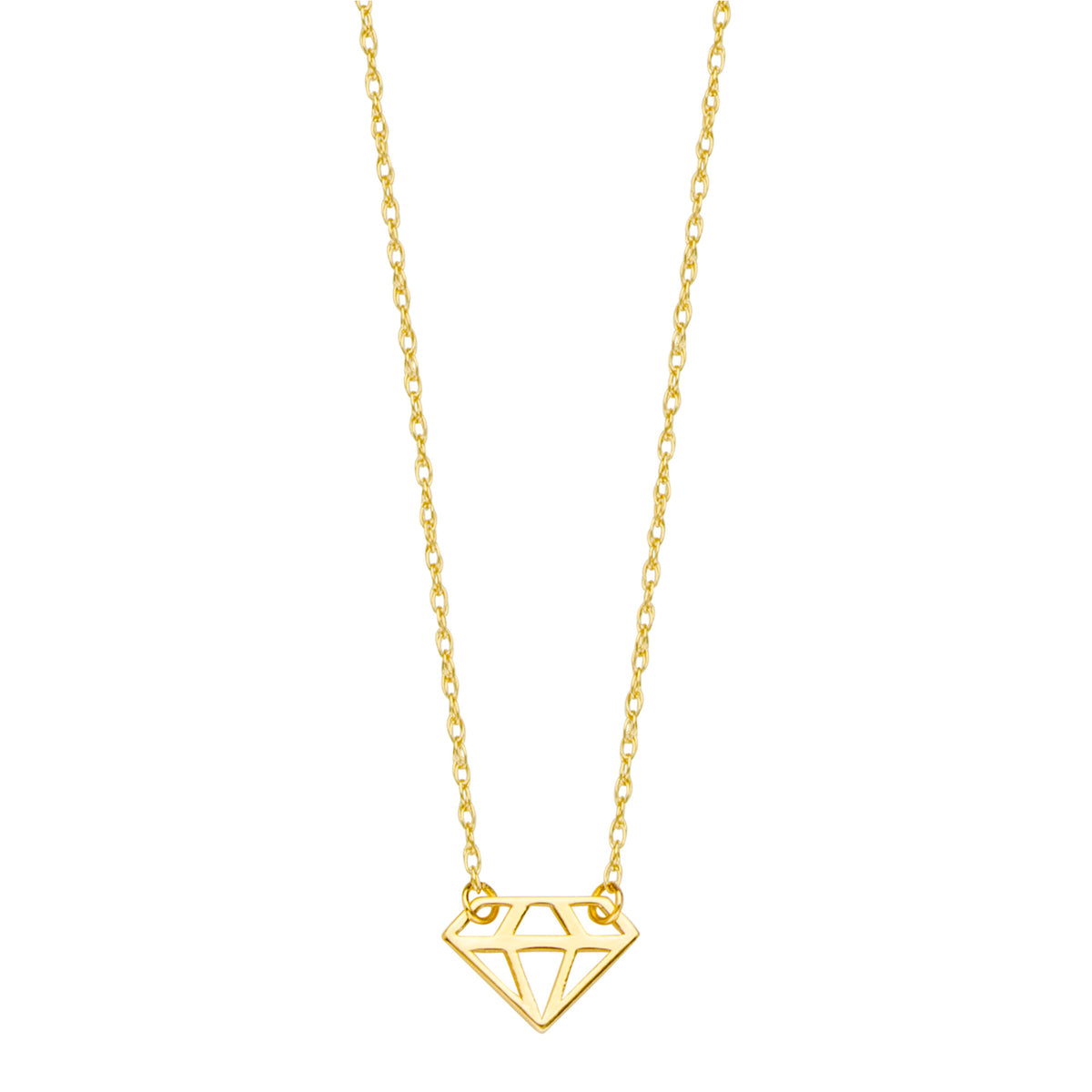 14K gult gull diamant anheng halskjede, 16" til 18" Justerbare fine designer smykker for menn og kvinner