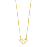 14K Yellow Gold Diamond Figure Pendant Necklace, 16" To 18" Adjustable