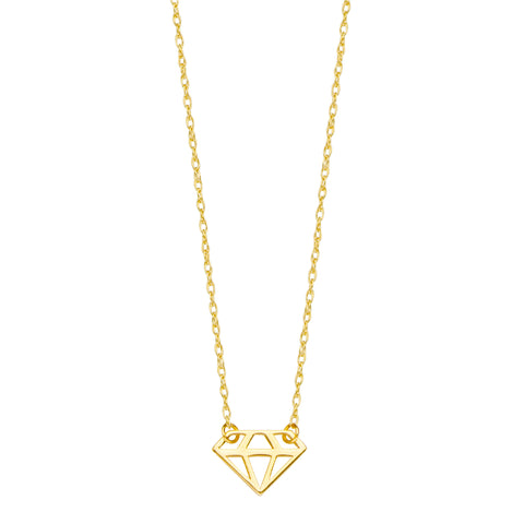 14K Yellow Gold Diamond Figure Pendant Necklace, 16" To 18" Adjustable