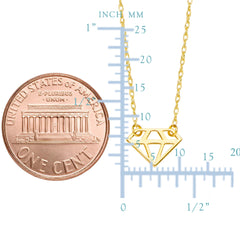 14K gul guld diamant figur vedhæng halskæde, 16" til 18" Justerbare fine designer smykker til mænd og kvinder