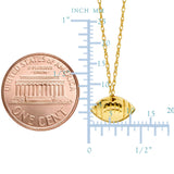 14K Yellow Gold Mini Football Necklace, 16" To 18" Adjustable