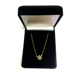 14K Yellow Gold Mini Snowflake Pendant Necklace, 16" To 18" Adjustable