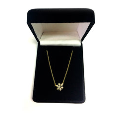 14K Yellow Gold Mini Snowflake Pendant Necklace, 16" To 18" Adjustable fine designer jewelry for men and women
