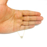 14K Yellow Gold Mini Snowflake Pendant Necklace, 16" To 18" Adjustable