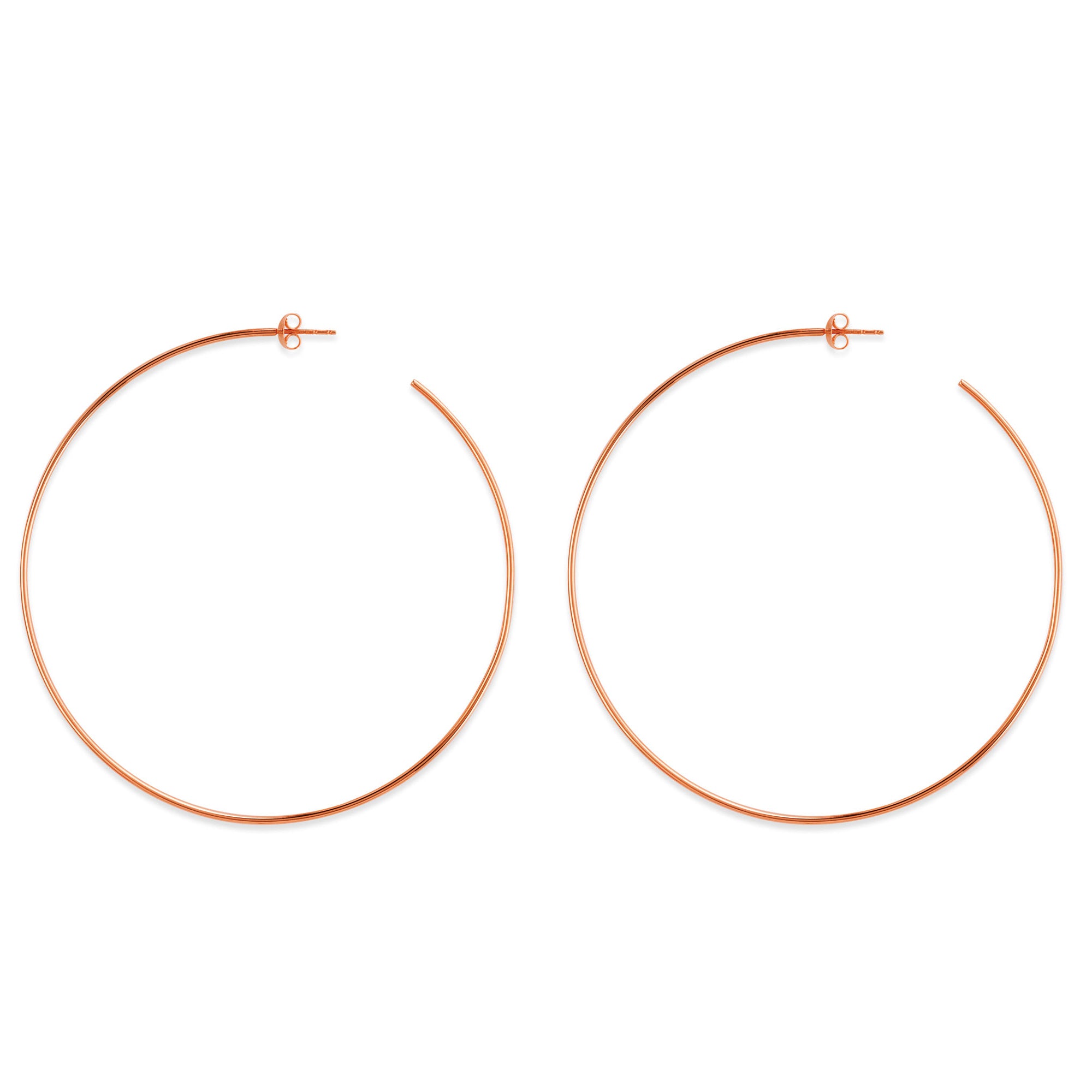 14k Gold Round Large Hoop Earrings, Diameter 105 mm fine designer jewelry for men and women