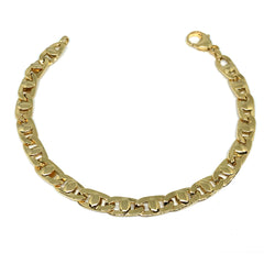 Bracelet pour hommes Mariner Link en or jaune 14 carats, bijoux de créateurs fins de 8,5 pouces pour hommes et femmes