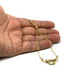 Ring Anchored To Loop Center Bolo Friendship Adjustable Bracelet In 14K Yellow Gold, 9.25"