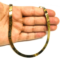 Collar de cadena de espiga imperial de oro macizo amarillo de 14 quilates, joyería fina de diseño de 6,0 mm para hombres y mujeres