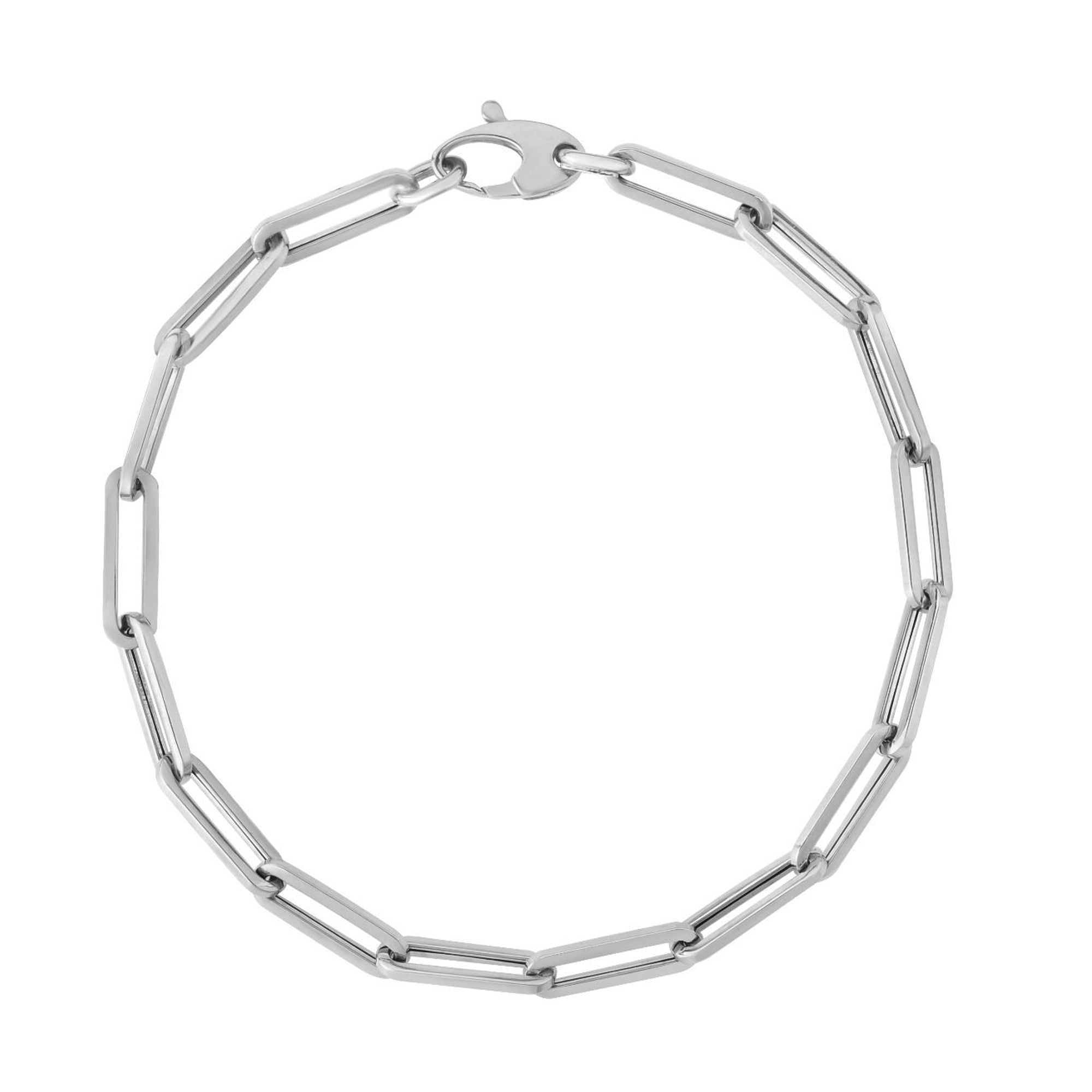 14k vitguld gem kedja halsband, 6 mm fina designersmycken för män och kvinnor