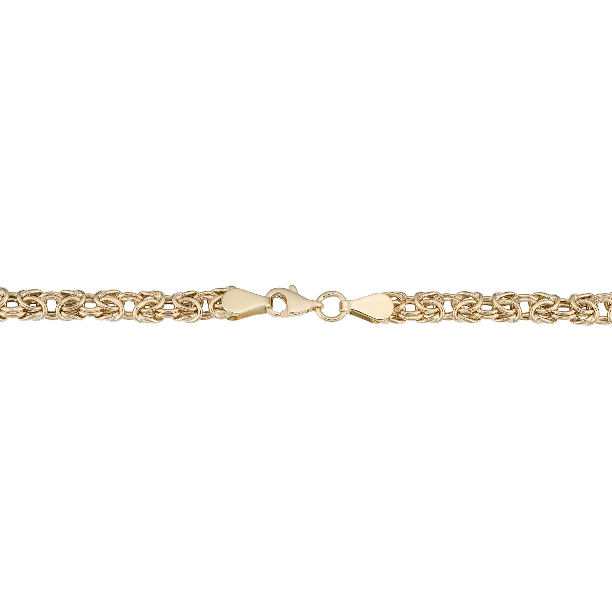 Bracciale da donna bizantino graduato in oro giallo 14k, gioielli di alta moda da 7,5" per uomini e donne