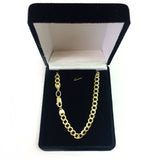 14k Yellow Gold Curb Hollow Chain Necklace, 3.6mm