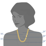 14k Yellow Gold Curb Hollow Chain Necklace, Width 5.5mm