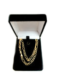 14k Yellow Gold Hollow Figaro Chain Necklace, 4.6mm