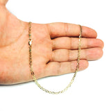14k Yellow Gold Mariner Link Chain Necklace,3.2 mm
