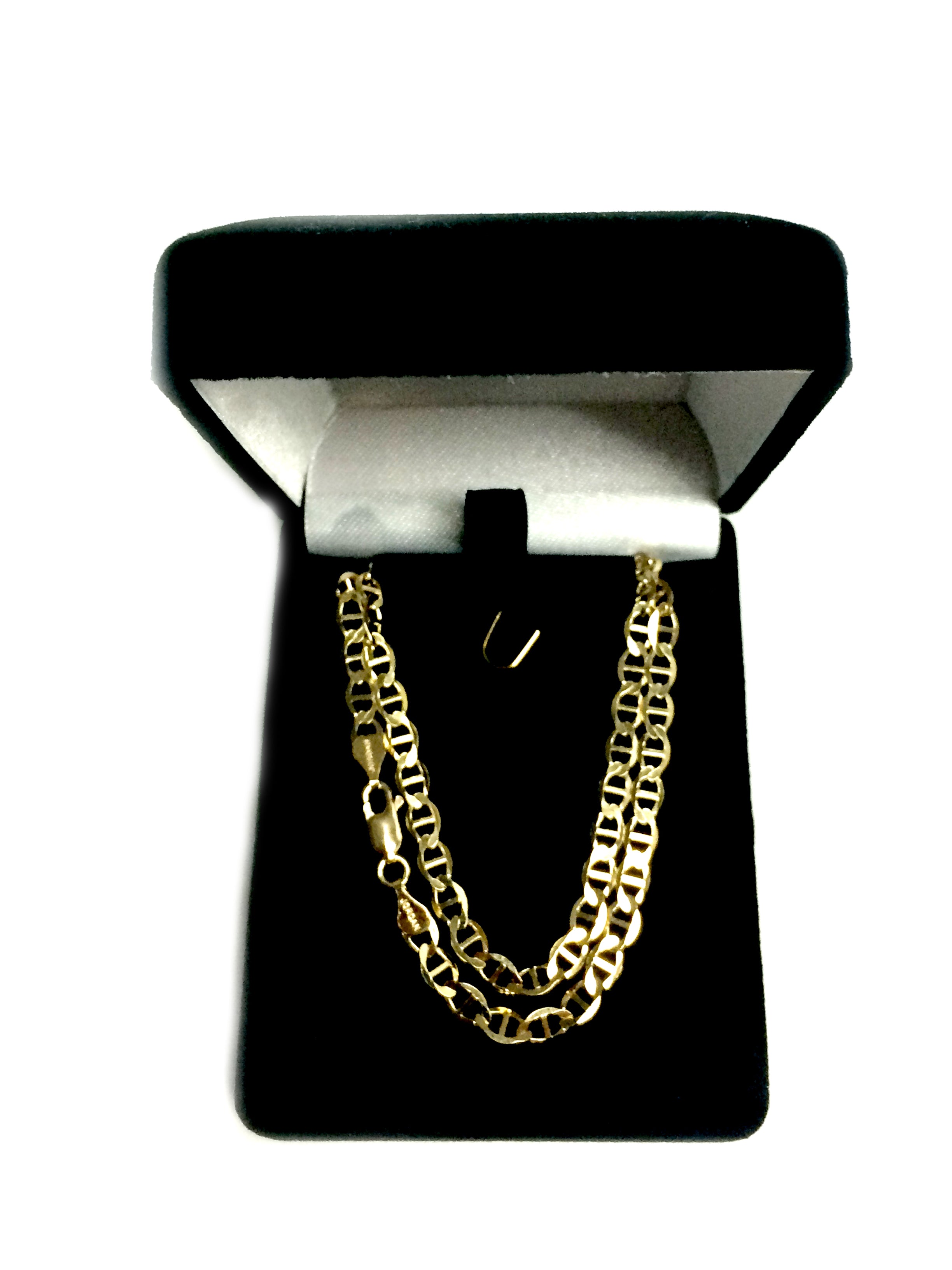 14k gult guld Mariner Link Chain Halsband, 4,5 mm fina designersmycken för män och kvinnor