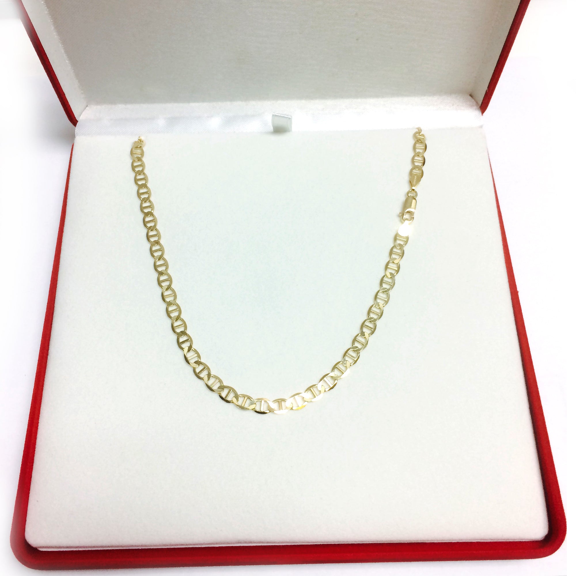 14k gult gull Mariner Link Chain Halskjede, 5,5 mm fine designersmykker for menn og kvinner
