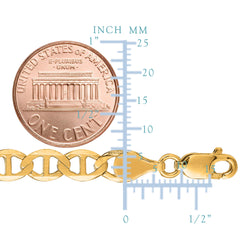 14k gult guld Mariner Link Chain Halsband, 6,0 mm fina designersmycken för män och kvinnor