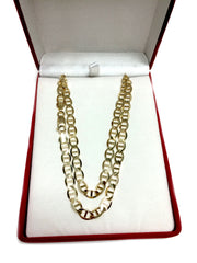 Collier chaîne à maillons Mariner en or jaune 14 carats, bijoux de créateurs fins de 6,0 mm pour hommes et femmes