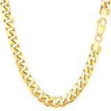 14k Yellow Solid Gold Miami Cuban Link Chain Mens Bracelet, 5.7mm, 8.5"