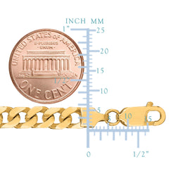 14k gult solid gull Miami Cuban Link Chain herrearmbånd, 5,7 mm, 8,5" fine designersmykker for menn og kvinner