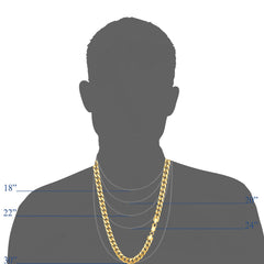 Collana a catena a maglie cubane Miami in oro giallo 14k, larghezza 6,9 mm, gioielli di design per uomo e donna