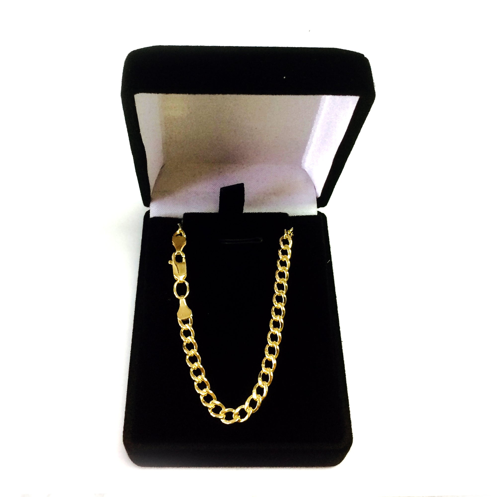 14K Yellow Gold Filled Solid Curb Chain Necklace, 3.6mm Wide fine designer jewelry for men and women
