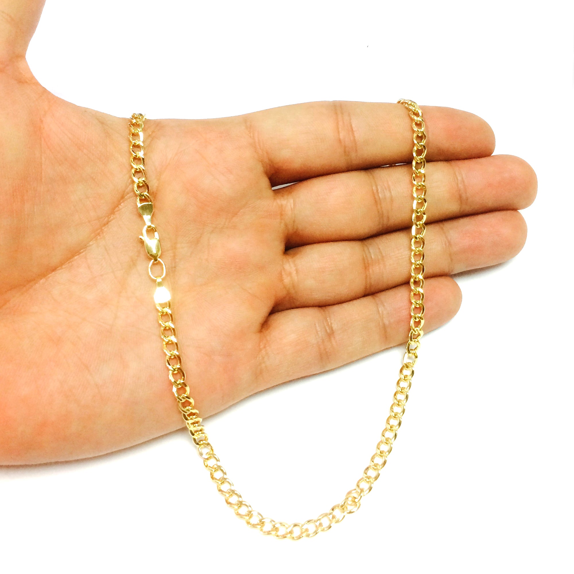 14K Yellow Gold Filled Solid Curb Chain Necklace, 3.6mm Wide fine designer jewelry for men and women